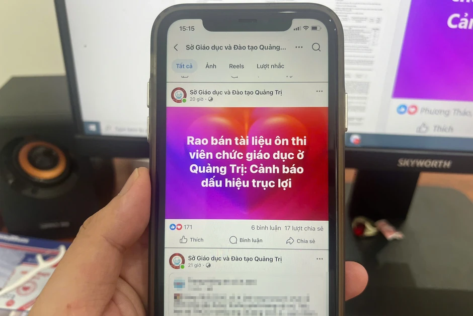 Đề nghị xác minh việc rao bán tài liệu ôn thi viên chức giáo dục trên mạng