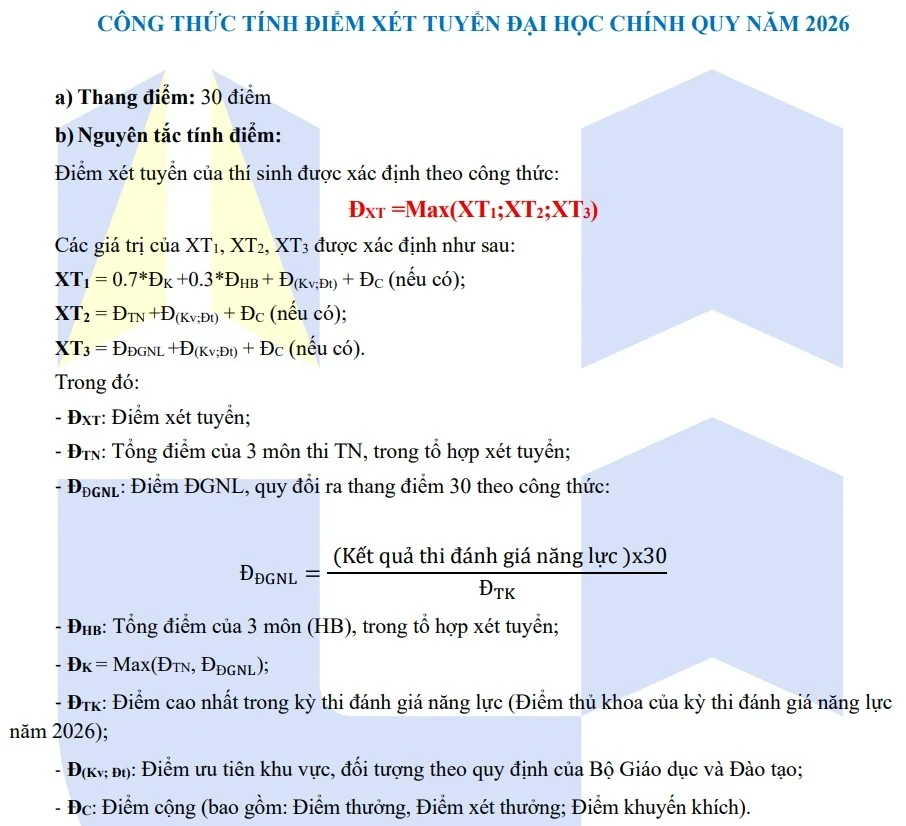 Điểm thi đánh giá năng lực được tính như thế nào khi xét tuyển đại học? Điểm thi đánh giá năng lực được tính như thế nào khi xét tuyển đại học?