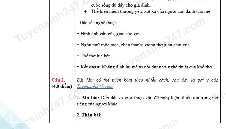 Gợi ý đáp án đề thi Ngữ văn vào lớp 10 THPT công lập tại Ninh Bình năm 2026 Gợi ý đáp án đề thi Ngữ văn vào lớp 10 THPT công lập tại Ninh Bình năm 2026