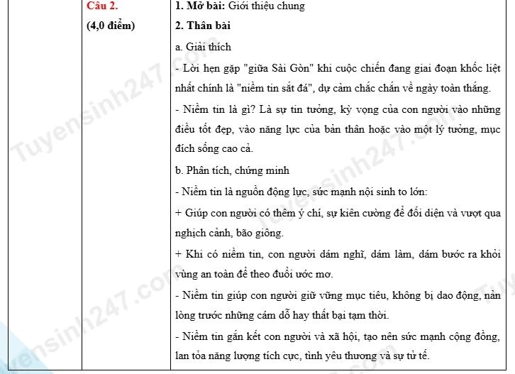 Gợi ý đáp án môn Ngữ văn kỳ thi vào 10 THPT Chuyên Khoa học xã hội và Nhân văn Gợi ý đáp án môn Ngữ văn kỳ thi vào 10 THPT Chuyên Khoa học xã hội và Nhân văn