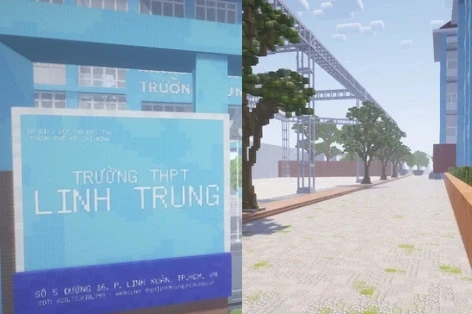 Học sinh lớp 11 mô phỏng trường cấp 3 từ 6 triệu khối vuông Minecraft