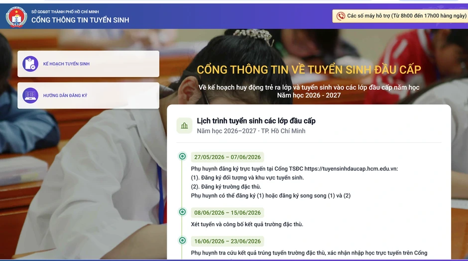 Hôm nay, phụ huynh TP.HCM bắt đầu đăng ký tuyển sinh lớp 1, 6