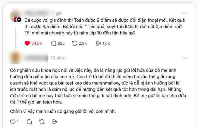 Hứa con đạt 9 điểm sẽ đổi điện thoại mới, con thi được 9,5 điểm: Phản ứng của người bố khiến con nhớ suốt đời!