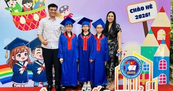 Lần đầu tiên có 3 chị em sinh ba cùng đậu lớp 6 Trần Đại Nghĩa