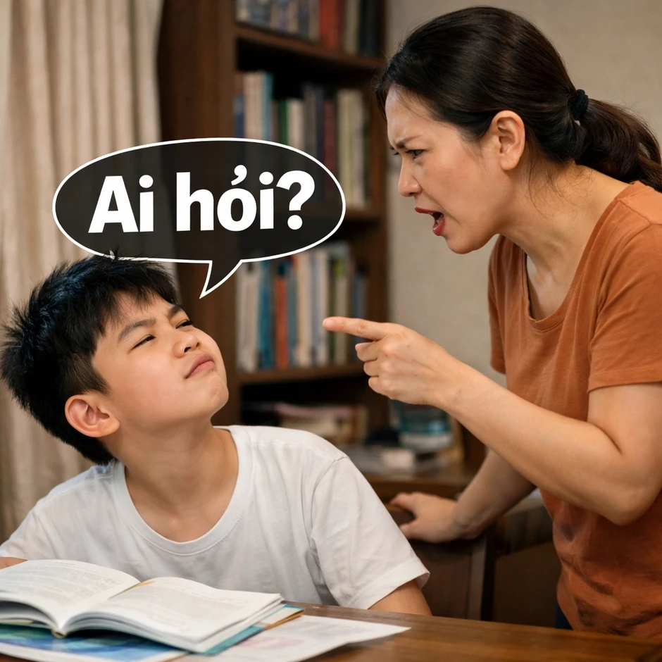 Mẹ phát khóc khi mở lời là bị con chặn ngang bằng trend “Ai hỏi”