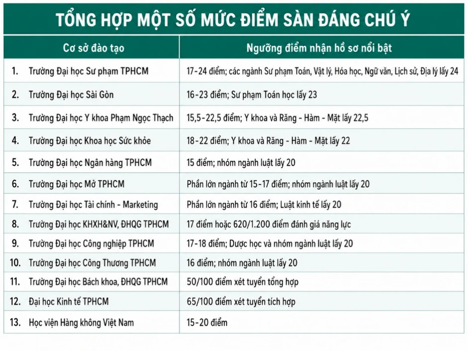 Ngày cuối đăng ký đại học: Mức điểm sàn cao nhất phía Nam lên đến 24 điểm Ngày cuối đăng ký đại học: Mức điểm sàn cao nhất phía Nam lên đến 24 điểm