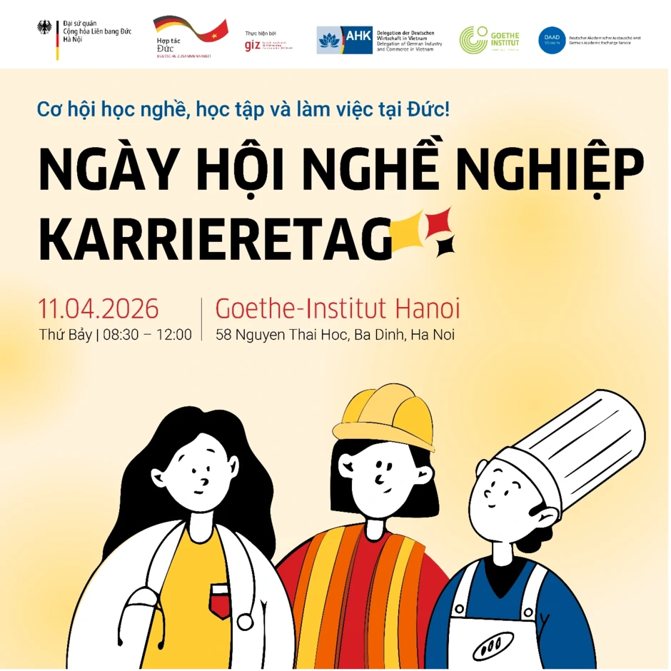 Ngày hội Nghề nghiệp 2026 tại Hà Nội: Mở ra cơ hội học tập và làm việc tại Đức Ngày hội Nghề nghiệp 2026 tại Hà Nội: Mở ra cơ hội học tập và làm việc tại Đức