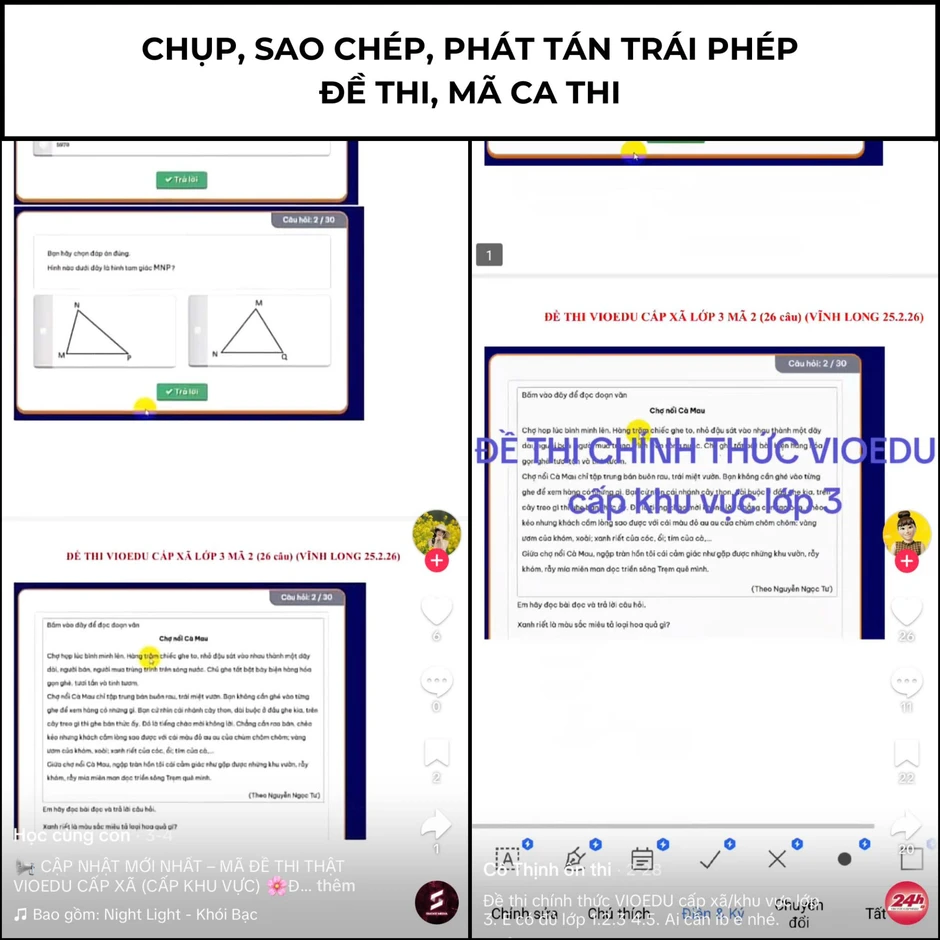 NÓNG: Hủy kết quả nhiều phòng thi VioEdu ở Hà Nội vì gian lận, camera bắt trọn "góc khuất", giám thị bị tố nhắc bài NÓNG: Hủy kết quả nhiều phòng thi VioEdu ở Hà Nội vì gian lận, camera bắt trọn "góc khuất", giám thị bị tố nhắc bài