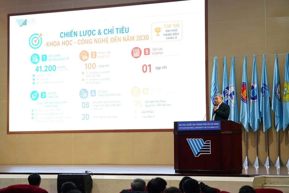 Nữ Giám đốc ĐHQG TP.HCM: Đại học không chỉ đào tạo nhân lực, mà phải tạo ra công nghệ lõi Nữ Giám đốc ĐHQG TP.HCM: Đại học không chỉ đào tạo nhân lực, mà phải tạo ra công nghệ lõi