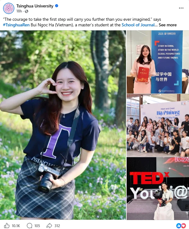 Nữ sinh Việt được Đại học TOP 1 Trung Quốc vinh danh trên trang chủ Nữ sinh Việt được Đại học TOP 1 Trung Quốc vinh danh trên trang chủ