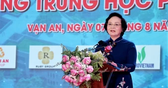 Phó Thủ tướng Phạm Thị Thanh Trà dự Lễ khởi công xây dựng trường trung học phổ thông ở Nghệ An