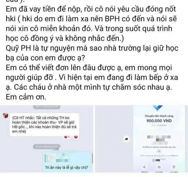 Phụ huynh tố 'không được rút học bạ cho con vì chưa đóng quỹ lớp' Phụ huynh tố 'không được rút học bạ cho con vì chưa đóng quỹ lớp'