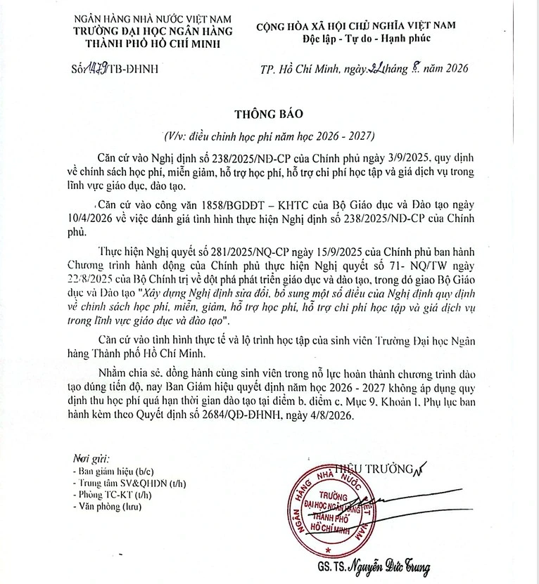 Sinh viên phản ứng, Đại học Ngân hàng TPHCM bỏ quy định thu học phí quá hạn Sinh viên phản ứng, Đại học Ngân hàng TPHCM bỏ quy định thu học phí quá hạn