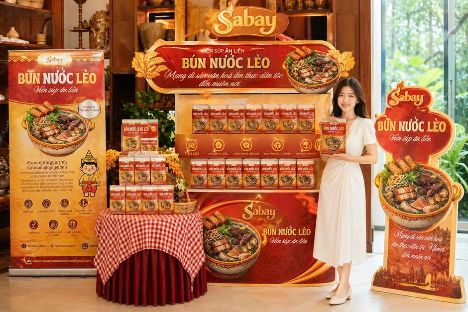 Sinh viên Trà Vinh biến bún nước lèo Khmer thành viên súp sấy ăn liền Sinh viên Trà Vinh biến bún nước lèo Khmer thành viên súp sấy ăn liền
