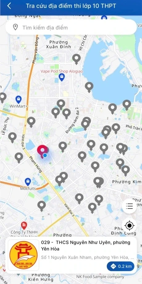 Thí sinh có thể tìm địa điểm thi vào lớp 10 trên ứng dụng iHanoi Thí sinh có thể tìm địa điểm thi vào lớp 10 trên ứng dụng iHanoi