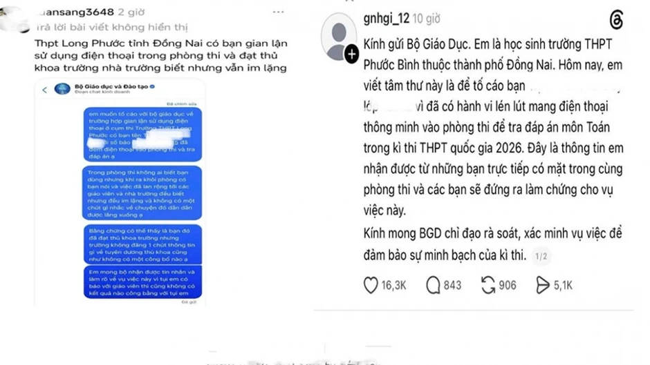 Thực hư tin đồn thí sinh mang điện thoại vào phòng thi THPT tại Đồng Nai