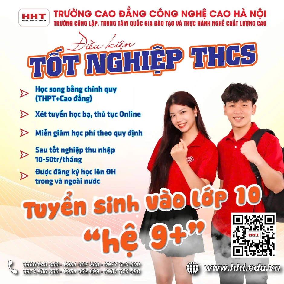 Trường Cao đẳng Công nghệ cao Hà Nội tuyển sinh 570 chỉ tiêu hệ song bằng (THPT – Cao đẳng) Trường Cao đẳng Công nghệ cao Hà Nội tuyển sinh 570 chỉ tiêu hệ song bằng (THPT – Cao đẳng)