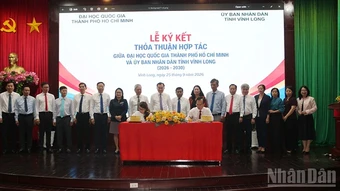 Vĩnh Long ký kết hợp tác với Đại học Quốc gia Thành phố Hồ Chí Minh về nghiên cứu khoa học, công nghệ, đào tạo nguồn nhân lực