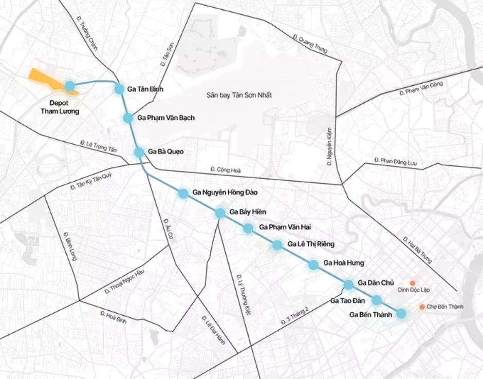 5 khu vực có thể phát triển đô thị nén dọc metro Bến Thành - Tham Lương