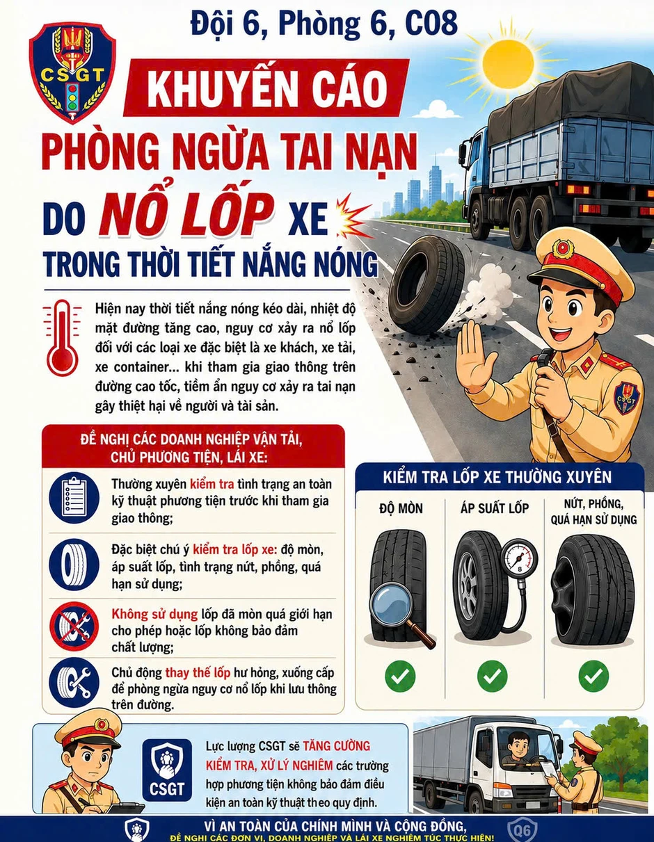 CSGT chỉ ra sự cố liên tục xảy ra trên cao tốc mùa nắng nóng mà tài xế hay chủ quan CSGT chỉ ra sự cố liên tục xảy ra trên cao tốc mùa nắng nóng mà tài xế hay chủ quan