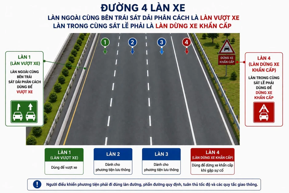 Cục CSGT đề xuất bố trí 'làn vượt xe' trên cao tốc Cục CSGT đề xuất bố trí 'làn vượt xe' trên cao tốc