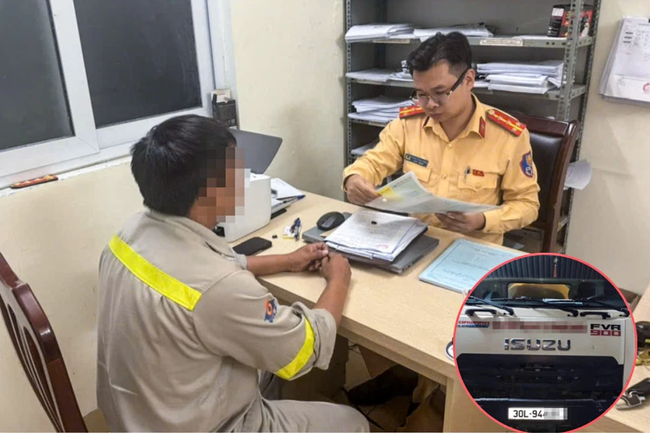 Danh tính tài xế xe bồn hút bùn để chất thải tràn xuống Vành đai 3 Hà Nội Danh tính tài xế xe bồn hút bùn để chất thải tràn xuống Vành đai 3 Hà Nội