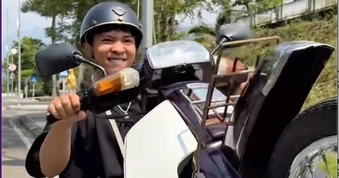 David Nộp “tập tành” bốc đầu xe, gặp ngay anh trai công an và cái kết