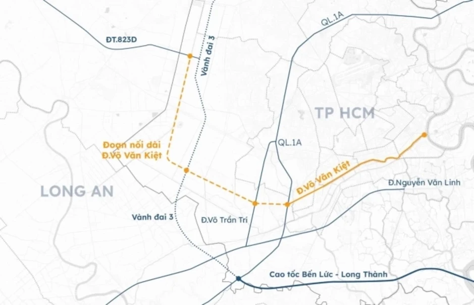 Đề xuất kéo dài đại lộ Võ Văn Kiệt 15 km, vốn gần 16.000 tỷ đồng Đề xuất kéo dài đại lộ Võ Văn Kiệt 15 km, vốn gần 16.000 tỷ đồng