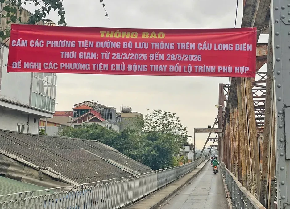 Hà Nội cấm xe qua cầu Long Biên từ ngày 28-3 đến hết 27-5 Hà Nội cấm xe qua cầu Long Biên từ ngày 28-3 đến hết 27-5