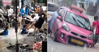 Nhiều học sinh rơi xuống hố công trình giữa phố ở Hải Phòng