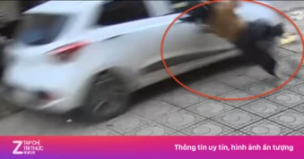 Nữ tài xế ôtô tông văng cô gái trên vỉa hè rồi bỏ đi