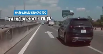 Ô tô con nhập làn ẩu trên cao tốc, tài xế bị phạt 5 triệu đồng