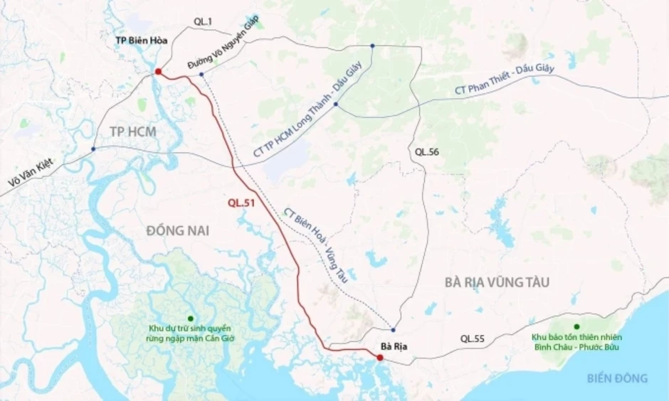 Quốc lộ 51 kẹt cứng 5 km vì rào chắn sửa đường Quốc lộ 51 kẹt cứng 5 km vì rào chắn sửa đường