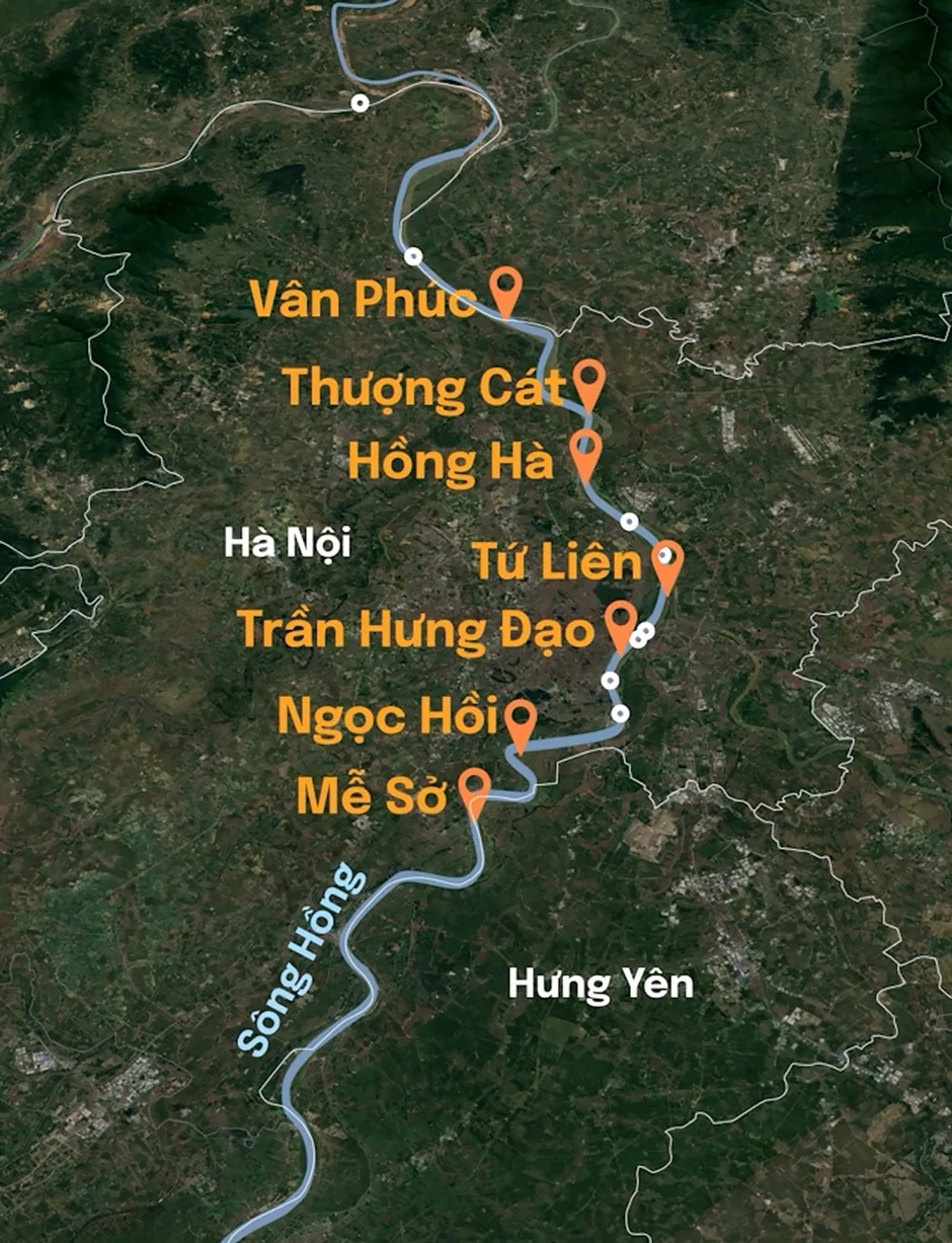 Tiến độ bảy cầu mới bắc qua s&ocirc;ng Hồng