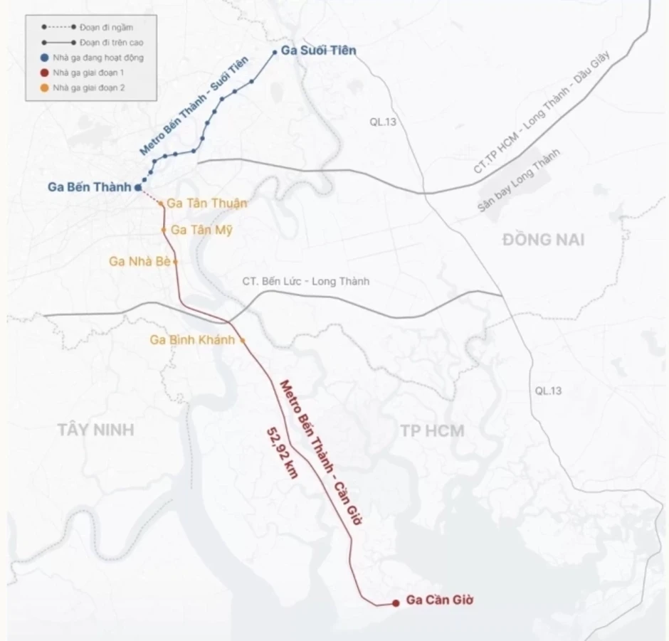 TP HCM dự kiến chi hơn 9.800 tỷ đồng đền bù làm metro Bến Thành - Cần Giờ TP HCM dự kiến chi hơn 9.800 tỷ đồng đền bù làm metro Bến Thành - Cần Giờ