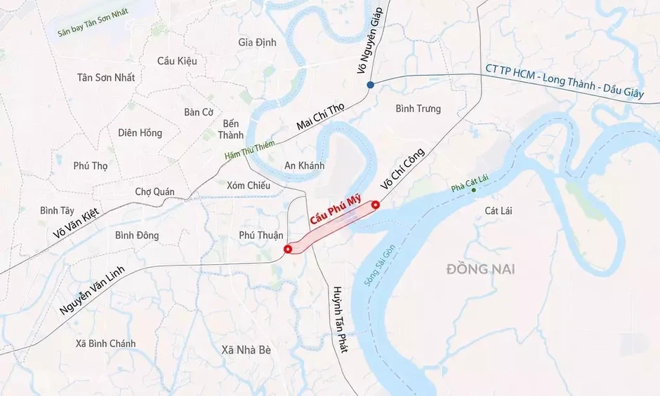 TP HCM gắn lại dải phân cách bêtông trên cầu Phú Mỹ TP HCM gắn lại dải phân cách bêtông trên cầu Phú Mỹ