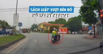 'Vẽ parabol' để lách luật vượt đèn đỏ, nữ tài xế bị phạt 5 triệu đồng