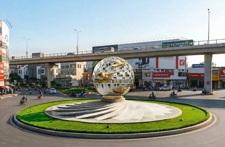 Vòng xoay Lăng Cha Cả được làm mới với biểu tượng chim Lạc Vòng xoay Lăng Cha Cả được làm mới với biểu tượng chim Lạc