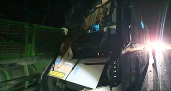 Xe khách tông ô tô tải dừng ở làn khẩn cấp, nữ du khách Nga tử vong