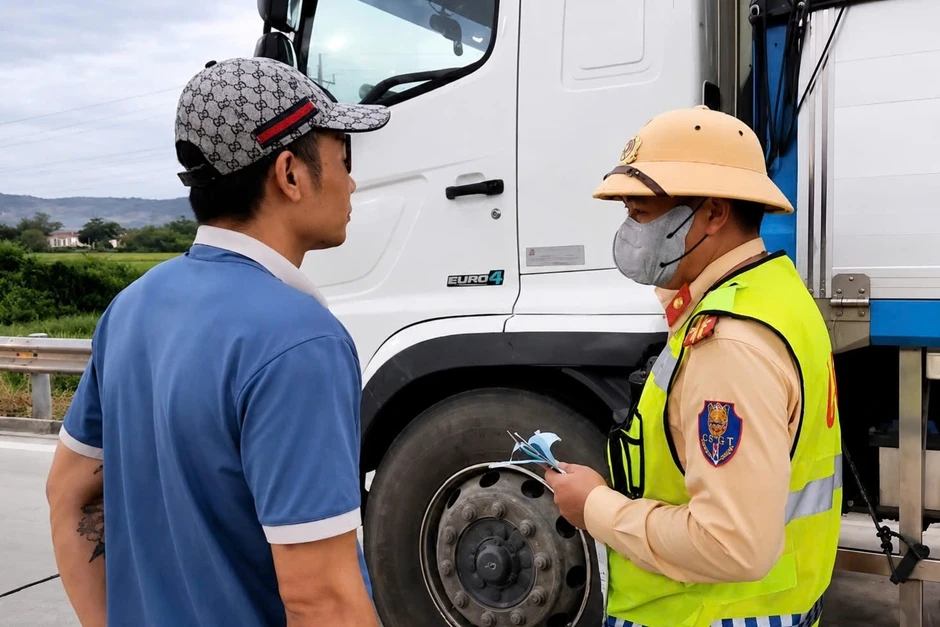 Xử phạt tài xế không có bằng nhưng vẫn lái xe tải trên cao tốc Xử phạt tài xế không có bằng nhưng vẫn lái xe tải trên cao tốc