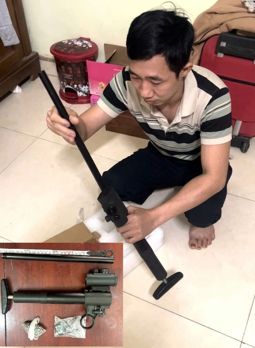 Khởi tố đối tượng tàng trữ súng nén hơi cùng đạn tự chế tại Ninh Bình Khởi tố đối tượng tàng trữ súng nén hơi cùng đạn tự chế tại Ninh Bình