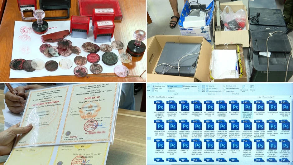 Triệt phá đường dây cho 'ra lò' hàng nghìn văn bằng, chứng chỉ giả Triệt phá đường dây cho 'ra lò' hàng nghìn văn bằng, chứng chỉ giả