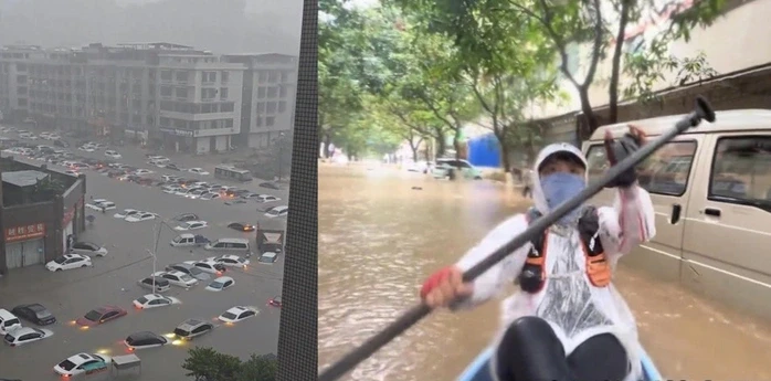 Mưa lớn kỷ lục trong 10 năm qua, Khâm Châu - Trung Quốc ngập kinh hoàng Mưa lớn kỷ lục trong 10 năm qua, Khâm Châu - Trung Quốc ngập kinh hoàng