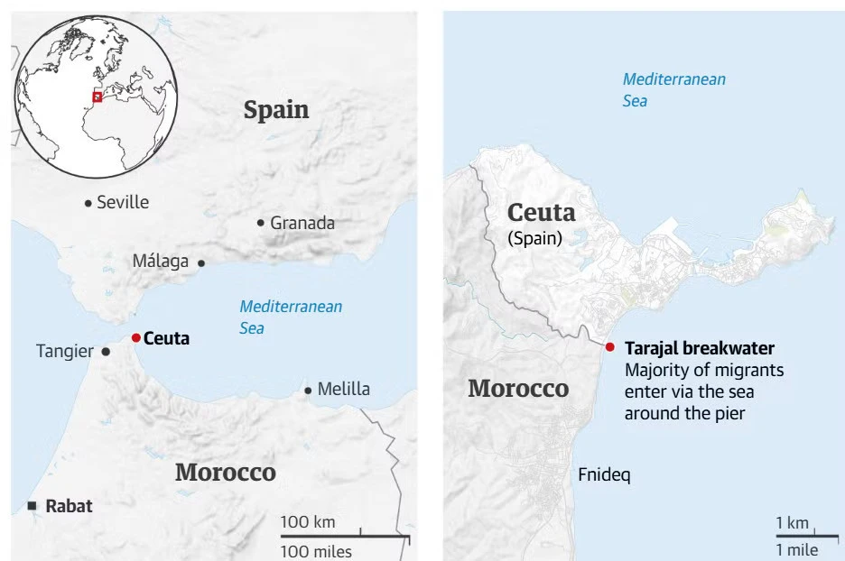 Vì sao Ceuta trở thành 'điểm nóng' giữa khủng hoảng nhập cư ở Tây Ban Nha?