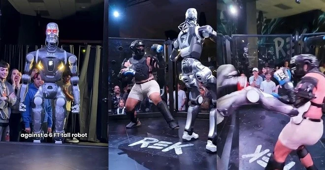 Trận 'so găng' MMA đầu tiên giữa người và robot bị nghi ngờ Trận 'so găng' MMA đầu tiên giữa người và robot bị nghi ngờ
