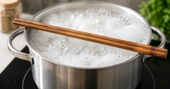 Vì sao nên đặt một đôi đũa gỗ trên miệng nồi khi nấu mì
