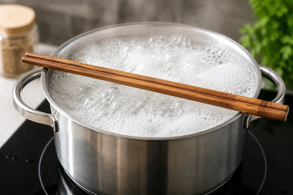 Vì sao nên đặt một đôi đũa gỗ trên miệng nồi khi nấu mì Vì sao nên đặt một đôi đũa gỗ trên miệng nồi khi nấu mì