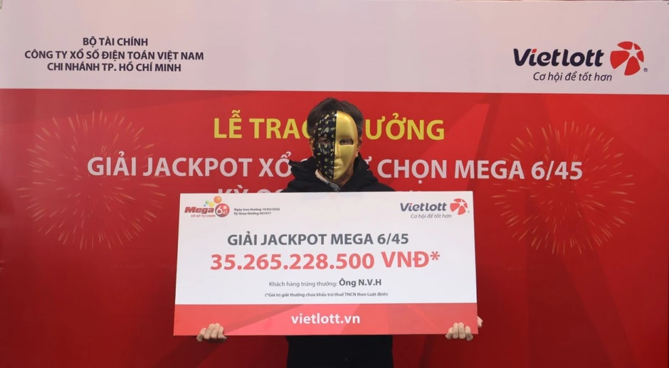 Chọn số theo ngày sinh cháu nội, người đàn ông tại TP. Hồ Chí Minh trúng Vietlott hơn 35 tỷ đồng Chọn số theo ngày sinh cháu nội, người đàn ông tại TP. Hồ Chí Minh trúng Vietlott hơn 35 tỷ đồng