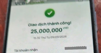 Công an xác minh giao dịch chuyển 25.000.000 đồng với nội dung "Trung goi"