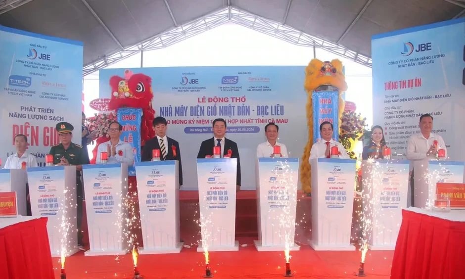 Động thổ Nhà máy điện gió Nhật Bản - Bạc Liêu gần 2.500 tỷ đồng Động thổ Nhà máy điện gió Nhật Bản - Bạc Liêu gần 2.500 tỷ đồng